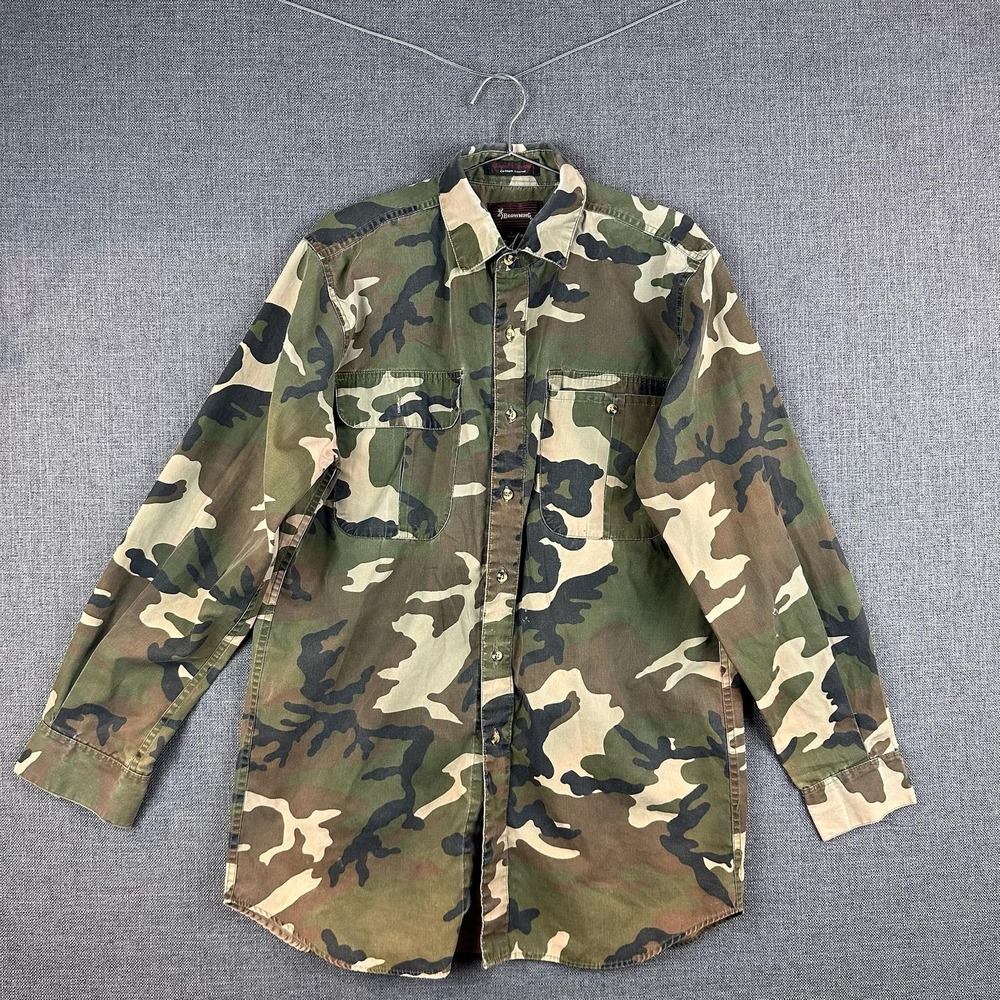 Browning Shirt Mens Large Tall Camouflage Camo Super Naturals Button Up Hunting - Picture 1 of 8